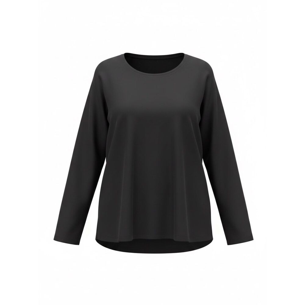 Pure Jill Women's Black Long-Sleeve Crewneck Top size L